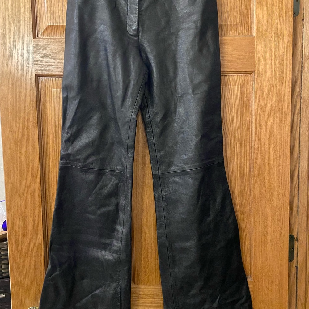 French Connection 100% Leather Flare Pants. Size 4